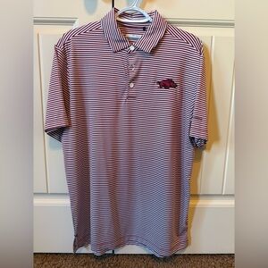 Columbia Arkansas Razorbacks Striped Polo Shirt